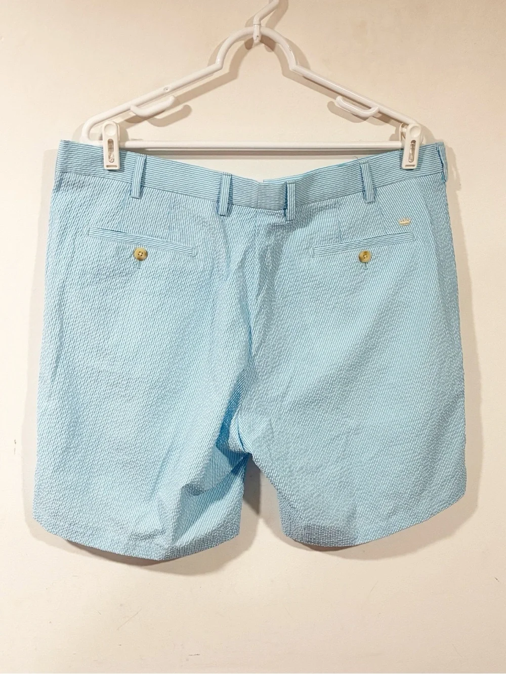 Peter Millar Featherweight Seersucker Blue Pinstripe Mens Size 38